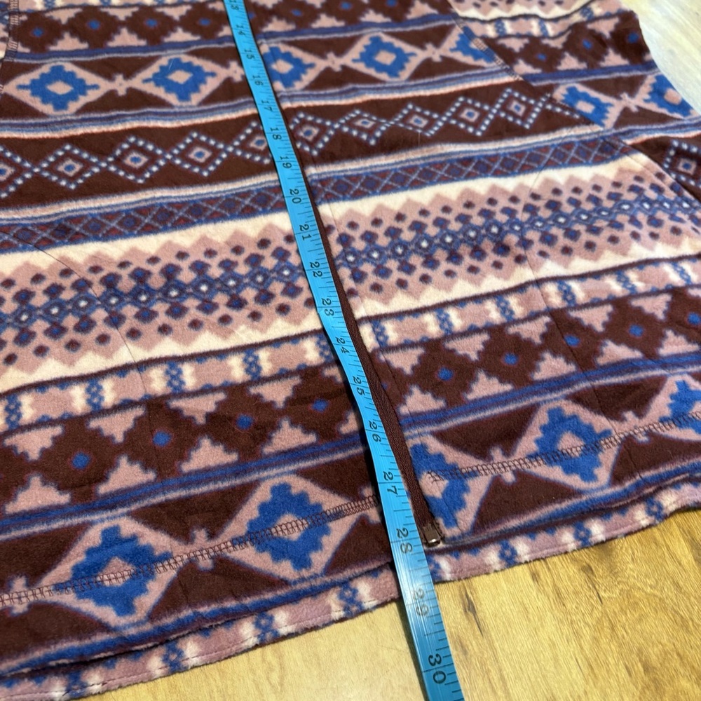 3/$40 Eddie Bauer Purple Full Zip Fleece Aztec Southwest Western Womens Size XL - Picture 7 of 9